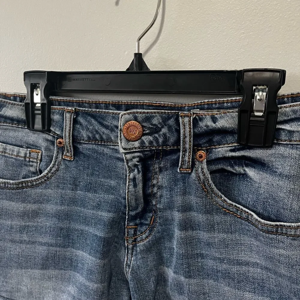 Aeropostale Midi Cut Off Jean Denim Shorts 4